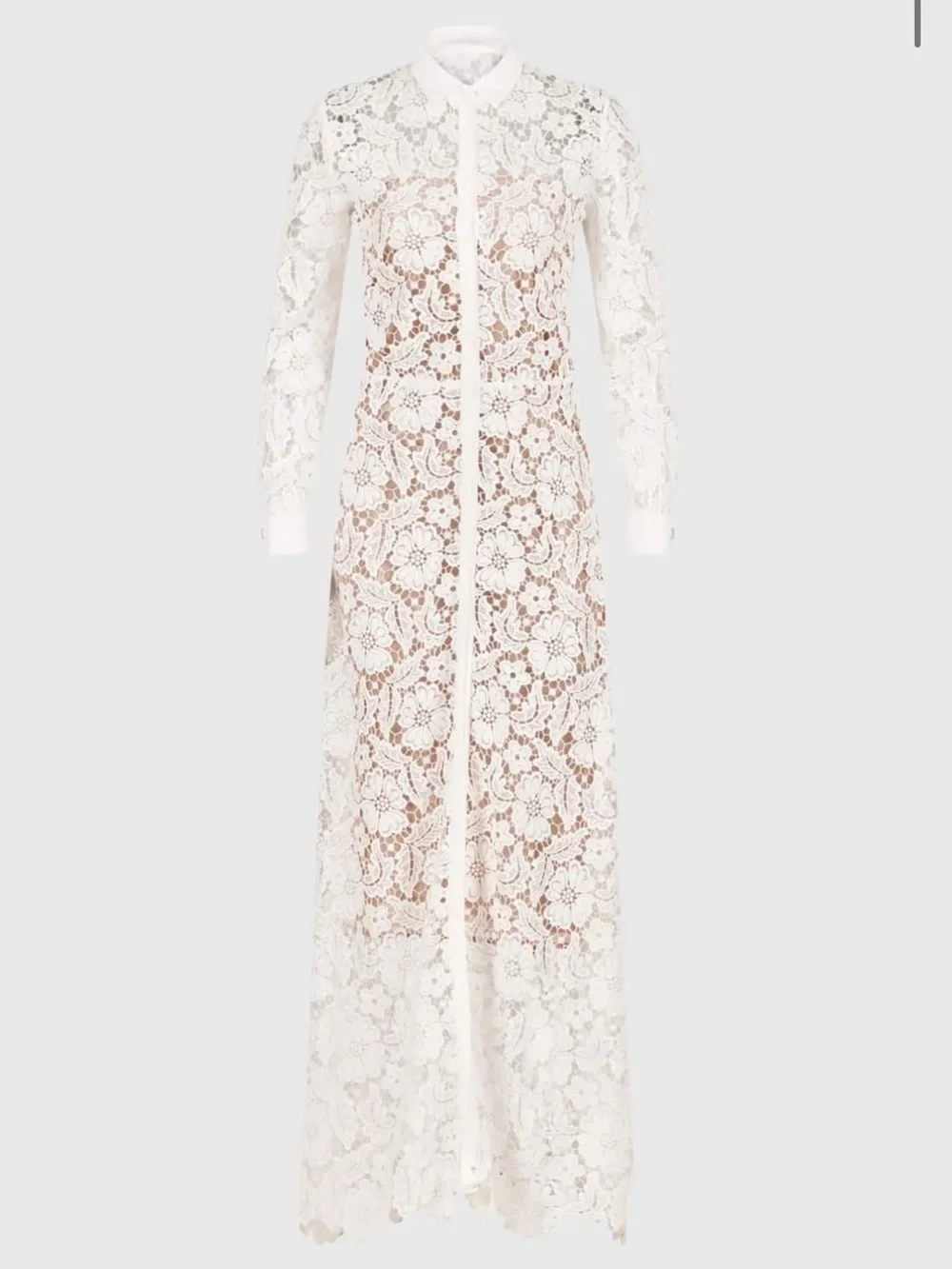 Anne Fontaine Violeta Semi-Sheer Floral Lace Long Dress Current Retail $895